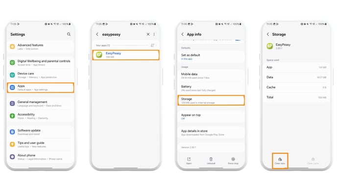 App bug - steps for for fix (Android)