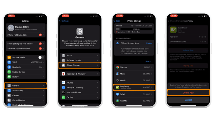 App bug - steps for for fix (iPhone)